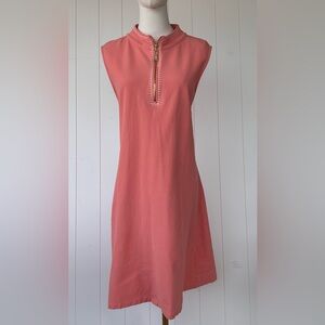 Spartina Pique Polo Style Dress 1/4 Zip Sleeveless Peach‎ Size XXL